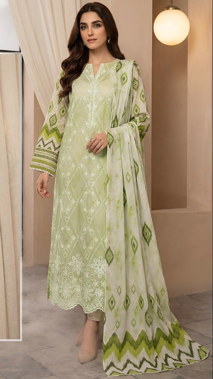 Digital Lawn Embroidered Shirt